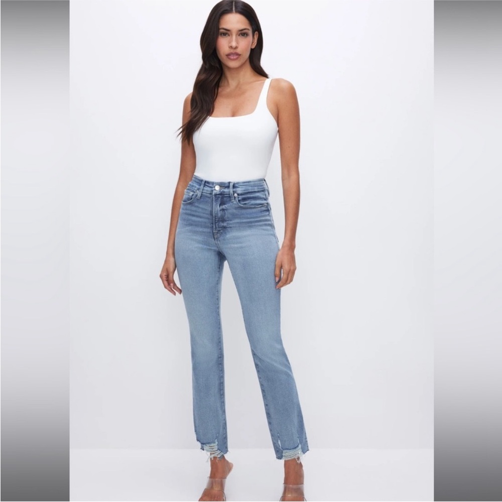 💎 GOOD AMERICAN GOOD LEGS STRAIGHT LIGHT COMPRESSION JEANS